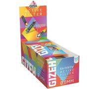 Rainbow Active Filter - Filtre À Charbon Actif De 6 Mm De Diamètre - Filtre À Charbon Actif Fin Avec Charbon Actif En Coque De Coco - Filtre De 27 Mm De Longueur - 10 Sachets De 50 Filtres