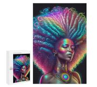 Rainbow Afro Goddess - Puzzle Décoratif en Bois, 1000 PCS, Activité Décorative - pour Les Amis Et La Famille
