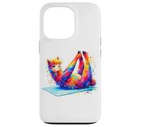 Rainbow Alpaca Yoga Llama Meditation Pose Coque pour iPhone 13 Pro