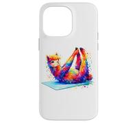 Rainbow Alpaca Yoga Llama Meditation Pose Coque pour iPhone 14 Pro Max