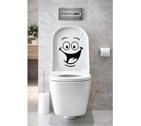 Rainbow Animated Design Funny Happy Smiley et Big Eyed Stickers graphiques Art Stickers muraux WC, salon, chambre à coucher, cuisine, maison, décoration de porte de voiture, 21,6 x 17,8 cm, noir