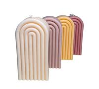 Rainbow Arc Candle | Décoration durable Géométrique Arc Bridge, Cadeau Bougie en cire de soja | Fait à la main, Allemagne | végétalien - 5,5 x 4 x 11,5 cm (crème)