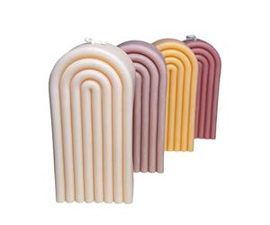 Rainbow Arc Candle | Décoration durable Géométrique Arc Bridge, Cadeau Bougie en cire de soja | Fait à la main, Allemagne | végétalien - 5,5 x 4 x 11,5 cm (crème)