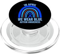 Rainbow Autism en Avril, Nous célébrons Le Mois de Sensibilisation à l'Autisme en Bleu PopSockets PopGrip pour MagSafe
