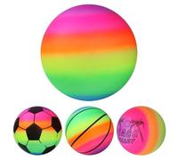 Rainbow Ball - Colorful Inflatable Kids Beach Sphere, Poolside Water Play Toy, Outdoor Summer Activity Ball, Soft Floating Recreation Prop For Children Fun | Beach Swimming Pool Garden Yard Summer