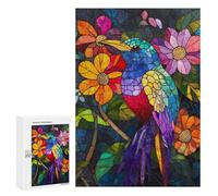 Rainbow Bird Stained Glass Art Puzzle 1000 Pièces Educa Jouet en Bois Cadeau Unique Décoration Intérieure Jeu Éducatif Challenge Toy Adultes Et Enfants À Partir De 14 Ans 300 PCS