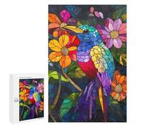 Rainbow Bird Stained Glass Art Puzzle 1000 Pièces Educa Jouet en Bois Cadeau Unique Décoration Intérieure Jeu Éducatif Challenge Toy Adultes Et Enfants À Partir De 14 Ans 1000 PCS