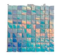 Rainbow Blue Shimmer Wall Backdrop for Baby Shower Mermaid Unicorn Birthday Anniversary Wedding Decoration Photo Backdrops(18pcs)