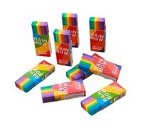 Rainbow Bow Lot de 20 gommes colorées, design multicouche, qualité 2B, super propre avec moins de résidus