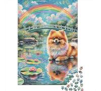 Rainbow Bridge Chien Puzzle 1000 Pièces Adultes intéressant Puzzles 1000 Pièce Jeu De Team Building Cadeau 38x26cm/1000pcs