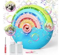 Rainbow Bubble Machine, Jouet à Bulles Automatique, Produit 4000+ Bulles par Minute, avec lumières LED, Cadeau de fête pour garçons et Filles V20