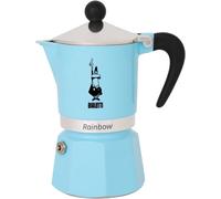 Rainbow Caffettiera Colorata, Alluminio, Azzurro, 1 Tazza, Azur