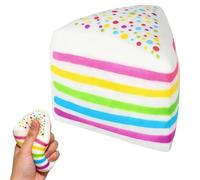 Rainbow Cake Toy - 10x10x9.5cm Food Stress Ball | Slow Rebound Squeezable Stress Relief Toy - Soft Sensory Rainbow Cake StressBall | Antistress Party GiftToy for Relaxation