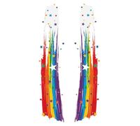 Rainbow Car Accessories - Bright Multicolor Decals, Waterproof Scratch Resistant Adhesive, Film High Visibility Decorative | Ideal for Vehicle Bicycle Door Laptop Personalization Gift Uses