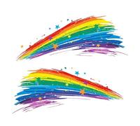 Rainbow Car Accessories - Bright Multicolor Decals, Waterproof Scratch Resistant Adhesive, Film High Visibility Decorative | Ideal for Vehicle Bicycle Door Laptop Personalization Gift Uses