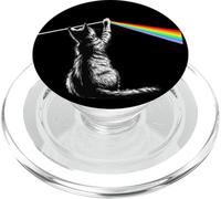 Rainbow Cat Rock Art - Musique ludique Feline Graphic PopSockets PopGrip pour MagSafe