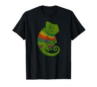 Rainbow Chameleon Funny Cute Reptile Lover Design Art Pastel T-Shirt