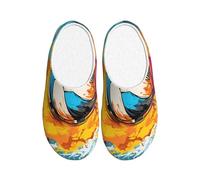 Rainbow Chaussons de volleyball en flanelle pour femme - Pantoufles de sport antidérapantes et chaudes - Pour l'intérieur et l'extérieur, multicolore, X-Small