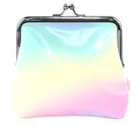 Rainbow Chic Vibes Porte-monnaie personnalisé pour homme et femme avec boucle en cuir et verrou pour filles, Rainbow Chic Vibes Pastel, Classique