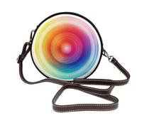 Rainbow Circle With The Gradients Sac à bandoulière rond en cuir pour femme