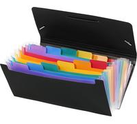 Rainbow Class - Trieur Accordéon De Bureau, Porte Document 12 Positions, Organisateur De Bureau Extensible, Trieur Format Chèque En Plastique, 26 X 13 Cm
