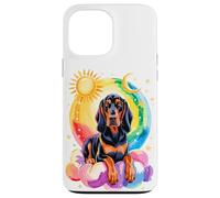 Rainbow Clouds Black and Tan Coonhound Coque pour iPhone 13 Pro Max