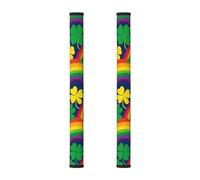 Rainbow Clover Lot de 2 housses de poignée de porte de réfrigérateur Motif trèfle