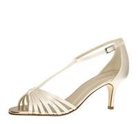 Rainbow Club Chaussures de mariée Estelle - Escarpins, Sandalettes - Satin Coloris Ivoire, Brides, Talon Entonnoir - T. 39 EU (6 UK)