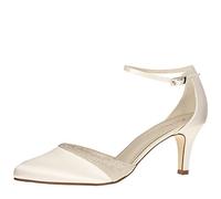 Rainbow Club Chaussures de mariée Lisan - Escarpins, Coloris Ivoire/crème, avec Bord Scintillant, Satin, rembourrées et Confortables - T. 39.5 EU (6.5 UK)