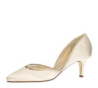 Rainbow Club Chaussures de mariée Teddie - Escarpins, Coloris Ivoire/crème, avec Bord Scintillant, Satin, rembourrées et Confortables - T. 39 EU (6 UK)