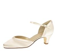 Rainbow Club Chaussures de mariées Letty - Escarpins, Coloris Ivoire crème, Satin, Bride, rembourrées et Confortables, Classiques T. 41 EU (8 UK)