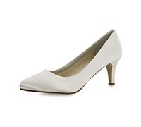 Rainbow Club Chaussures de mariées Lottie - Escarpins, Coloris Ivoire crème, Satin, rembourrées et Confortables, Classiques T. 41 EU (8 UK)