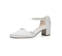 Rainbow Club Chaussures de mariées Stacy - Escarpins Femme, Coloris Ivoire/crème, Satin, Bride, rembourrées et Confortables, T. 37.5 EU (4.5 UK)