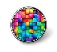 Rainbow Color Plaid-png Badge rond mignon en émail Épinglette à boutons Broche Bouton Pin Personnalisé Vêtements Décoration Unisexe Porte-badge Chapeaux Sacs Chemises Décor