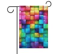 Rainbow Color Plaid-png Drapeau de jardin d'été double face 30,5 x 45,7 cm Drapeaux de jardin Printemps Soleil Drapeaux de jardin Saisonnier Bienvenue Drapeau extérieur Décoration