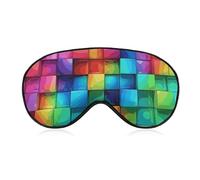Rainbow Color Plaid-png Masque de sommeil anti-lumière, confortable et doux, couverture des yeux avec bande élastique, convient pour les hommes et les femmes, convient pour les voyages et le sommeil