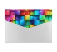 Rainbow Color Plaid-png Organiseur de documents en accordéon à 6 poches Dossier extensible avec étiquettes, dossiers de documents de voyage Enveloppes en plastique avec fermeture à pression 33 x 23 cm