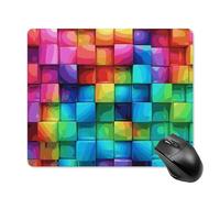 Rainbow Color Plaid-png Tapis de souris carré portable avec base en caoutchouc antidérapant 18 x 22 cm Tapis de souris de jeu ultra fin pour ordinateur portable Accessoires de bureau