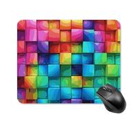 Rainbow Color Plaid-png Tapis de souris carré portable avec base en caoutchouc antidérapant 20 x 25 cm Tapis de souris de jeu ultra fin pour ordinateur portable Accessoires de bureau