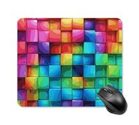 Rainbow Color Plaid-png Tapis de souris carré portable avec base en caoutchouc antidérapant 25 x 30 cm Tapis de souris de jeu ultra fin pour ordinateur portable Accessoires de bureau