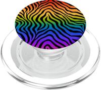 Rainbow Colored Zebra Stripes Animal Print PopSockets PopGrip pour MagSafe