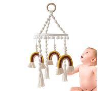 Rainbow Crib Mobile - Colorful Boho Nursery Mobile, Handmade Macrame Crib Decor | Pendente arc-en- douce pour bébé chambre, décoration de berceau bébé neutre, montesori Rainbow Mobile for Kids Nu
