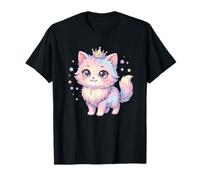 Rainbow Crown Kawaii Chiot Chat Princesse Étoiles T-Shirt