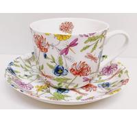 Rainbow Decors Tasse et soucoupe en porcelaine anglaise Motif jardin japonais et libellules 425,2 g
