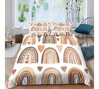 Rainbow Designs Ensemble De Literie 3 pièces 3D Effet Microfibre résistante Boho Art Style Parure de Lit avec Fermeture Éclair Facile d'entretien for Chambre Enfants King（220x240cm）