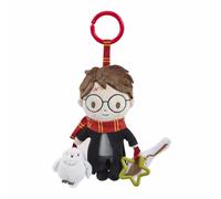 Harry Potter Jouet d'activité en déplacement - Jouet à clipser pour landau et poussette nouveau-né avec bâton à balai froissé et hibou couineur - Jouet sensoriel Harry Potter pour bébé, accessoire de