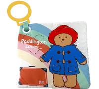 Rainbow Designs Paddington Bear Livre en tissu pour bébé - Touch and Feel Play & Go Square Book pour bébés - Peluche colorée avec pages couinantes et froissées - Jouet sensoriel pour landau