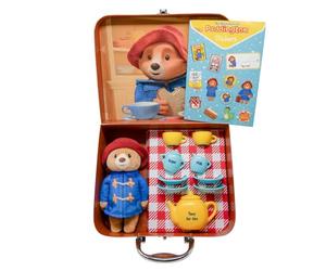 Rainbow Designs Paddington Bear Service à thé 9 pièces pour enfants avec théière, tasses, soucoupes et sucrier - Comprend une peluche câlinante, une valise réutilisable et une feuille d'autocollants