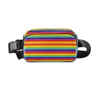 Rainbow Digital Papers Sac banane tendance pour homme et femme résistant à l'eau avec sangle réglable pour le shopping, le sport, le travail, papiers numériques arc-en-ciel, 1 size
