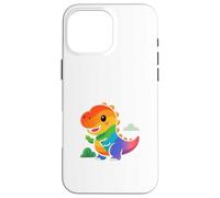 Rainbow Dino Adventure. Adorable Dinosaure Kawaii Coque pour iPhone 16 Pro Max